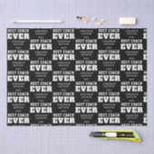 Beste coach ooit naam jaar wit zwart tissuepapier (Craft)