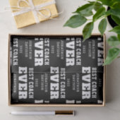 Beste coach ooit naam jaar wit zwart tissuepapier (Geschenk)
