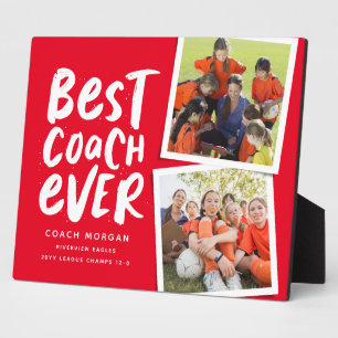 Beste coach ooit rood twee fototeam bedankt fotoplaat