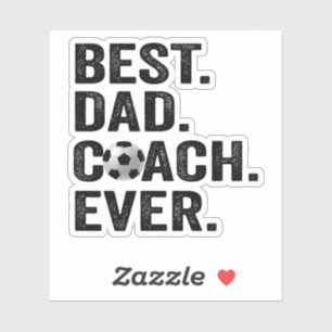Beste coach Pap Vaderdag Voetbal Sport Gift Sticker