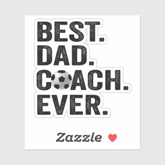 Beste coach Pap Vaderdag Voetbal Sport Gift Sticker (Vel)