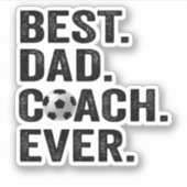 Beste coach Pap Vaderdag Voetbal Sport Gift Sticker (Voorkant)