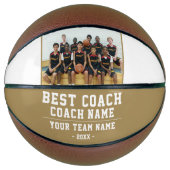 Beste Coach Team Naam Foto Bedankt Basketbal (Voorkant)