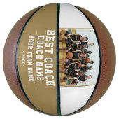 Beste Coach Team Naam Foto Bedankt Basketbal (Verticaal)