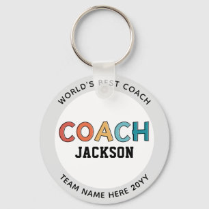 Beste coach van de aangepaste wereld   Retro Team  Sleutelhanger