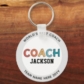 Beste coach van de aangepaste wereld | Retro Team Sleutelhanger (Voorkant)