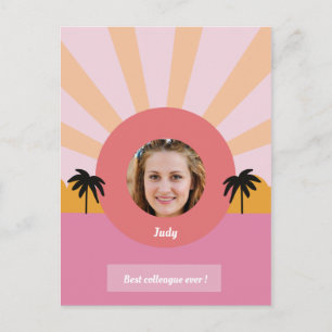 Beste collega vriend ooit kleurrijk modern palm    feestdagenkaart