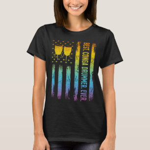 Beste Conga Drummer ooit Amerikaanse vlag Conga Dr T-shirt
