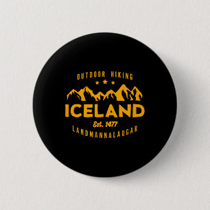Beste Cool IJsland IJsland Wandeltocht Landmannala Ronde Button 5,7 Cm