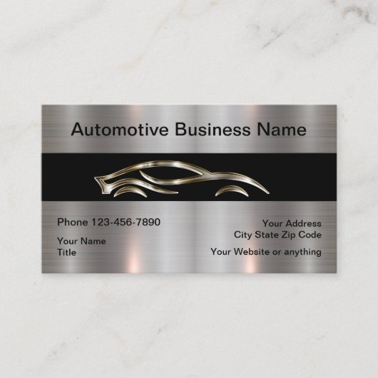 Beste Cool Metallic Look Automotive Visitekaartje (Voorkant)