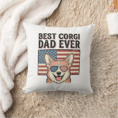 Beste Corgi Vader Ooit Patriottisch Vintage Hond S Kussen (Deken)