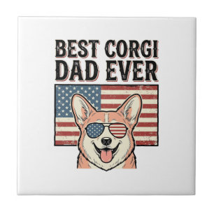 Beste Corgi Vader Ooit Patriottisch Vintage Hond S Tegeltje