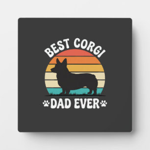 Beste Corgi Vader Ooit Retro Hond Fotoplaat