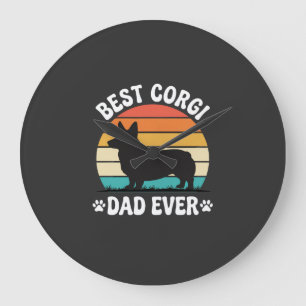Beste Corgi Vader Ooit Retro Hond Grote Klok