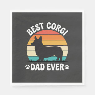 Beste Corgi Vader Ooit Retro Hond Servet