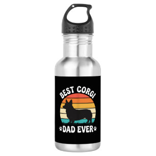 Beste Corgi Vader Ooit Retro Hond Waterfles