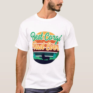 Beste Corgi Vader Ooit Retro Vintage Vaderdag Gesc T-shirt