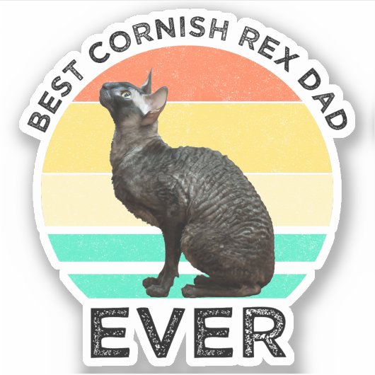 Beste Cornish Rex Vader Ooit Sticker (Voorkant)