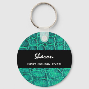 Beste COUSIN ooit Blauwgroen Groene Alligator Prin Sleutelhanger