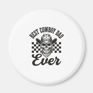 Beste Cowboy Vader Schedel Western T-shirt Ontwerp Magneet