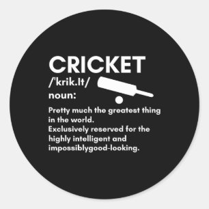 Beste Cricket-ontwerp voor mannen vrouwen sport sp Ronde Sticker