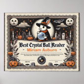 Beste Crystal Ball Reader Diploma - Heksenkonijn Poster (Voorkant)