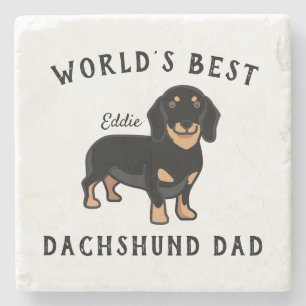 Beste Dachshond Papa ter Wereld Gepersonaliseerde Stenen Onderzetter