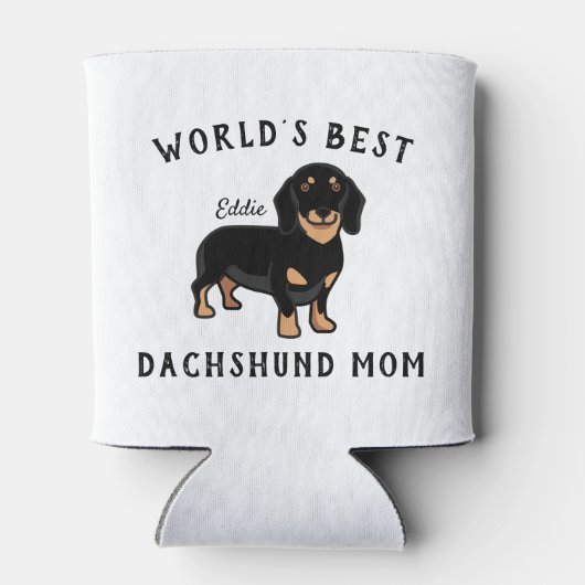 Beste Dachshund Mam Dog Name Aangepast ter wereld Blikjeskoeler (Achterkant)