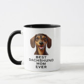 Beste Dachshund Moeder Ooit Aangepaste Foto Mok (Links)
