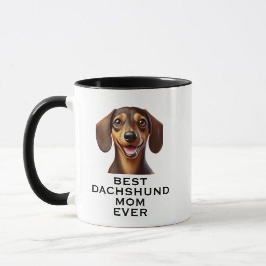 Beste Dachshund Moeder Ooit Aangepaste Foto Mok (Links)