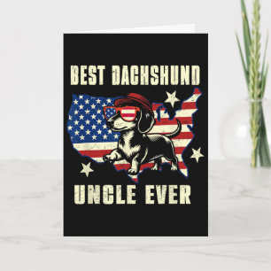 Beste Dachshund Oom Ooit Amerikaanse Vlag 4 Juli Kaart