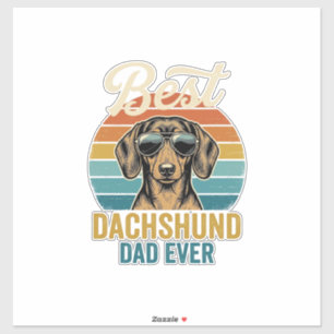 Beste Dachshund papa ooit vintage hond shirt ontwe Sticker