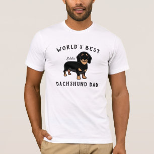 Beste Dachshund-papa ter Wereld Met naam van de ho T-shirt
