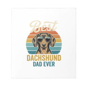 Beste Dachshund vader ooit vintage hond shirt ontw Notitieblok