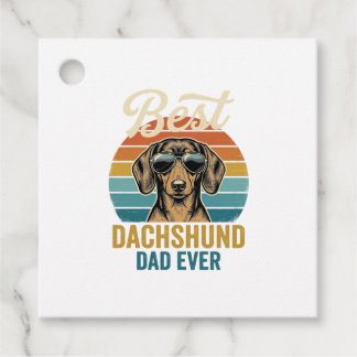 Beste Dachshund vader ooit vintage honden shirt on Bedankjes Labels