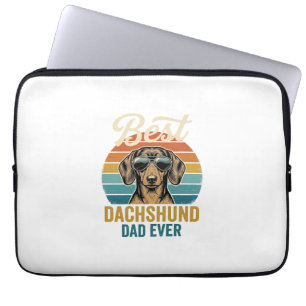 Beste Dachshund vader ooit vintage honden shirt on Laptop Sleeve