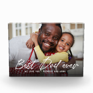 BESTE DAD EVER Moderne Trendy Script Fotoblokken