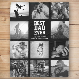 BESTE DAD EVER Vaderdag Instagram Photo Collage Fleece Deken