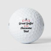 Beste Dad Fun Golfer Vaderdag Red Set Golfballen (Voorkant)