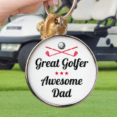 Beste Dad Fun Golfer Vaderdag Red Set Sleutelhanger