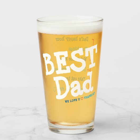 Beste Dad Glass, beste cadeau voor Vaderdag Glas (Voorkant gevuld)