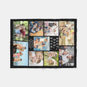 BESTE DAD OOIT 9 Fotocollage Gepersonaliseerd Fleece Deken (Voorkant (Horizontaal))