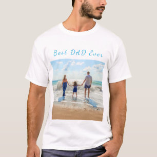 Beste DAD ooit - Aangepaste foto en tekst - Aanpas T-shirt
