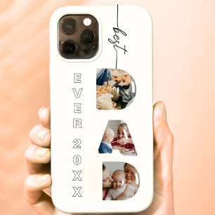 Beste DAD ooit Dad Letters 3 Foto's Collage iPhone 13 Hoesje
