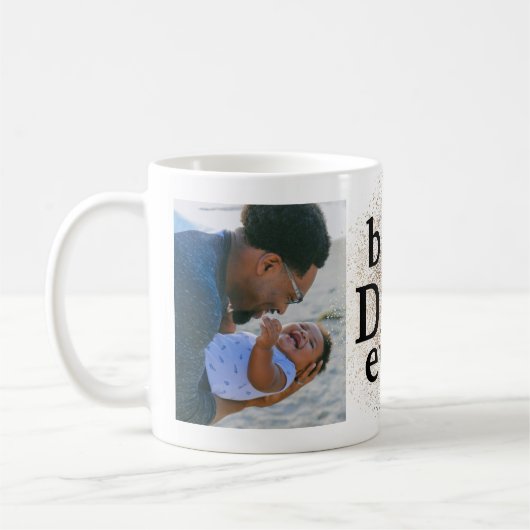 Beste DAD ooit Gold Custom Multi Photo Mok (Links)