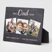 Beste DAD ooit Persoonlijk 3 Foto Vaderdag Fotoplaat (Zijkant)