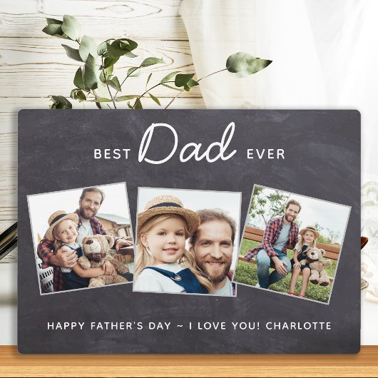 Beste DAD ooit Persoonlijk 3 Foto Vaderdag Fotoplaat