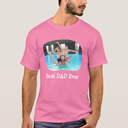Beste DAD ooit uploadt uw horizontale familiefoto T-shirt (Voorkant)