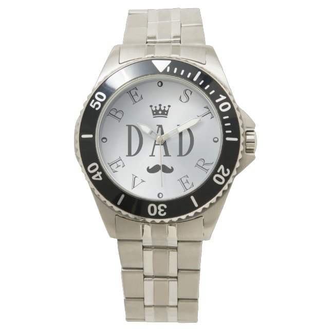 BESTE DAD OOIT Zilvergradiënt Horloge (Voorkant)