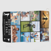 BESTE DAD VAN PAR 9 Foto-collage, speciaal geperso Golfhanddoek (Horizontaal)